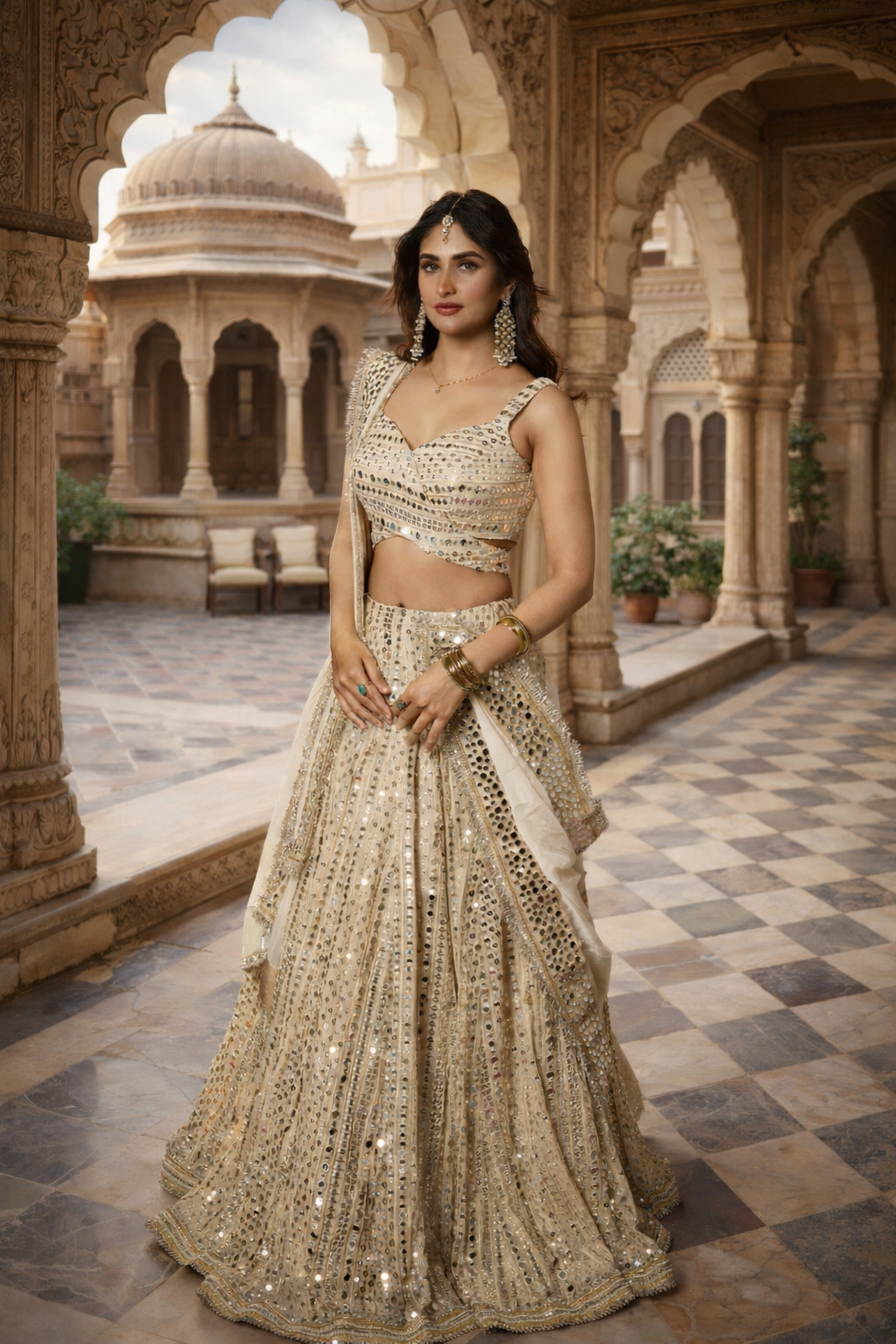 Ivory Lehnga set