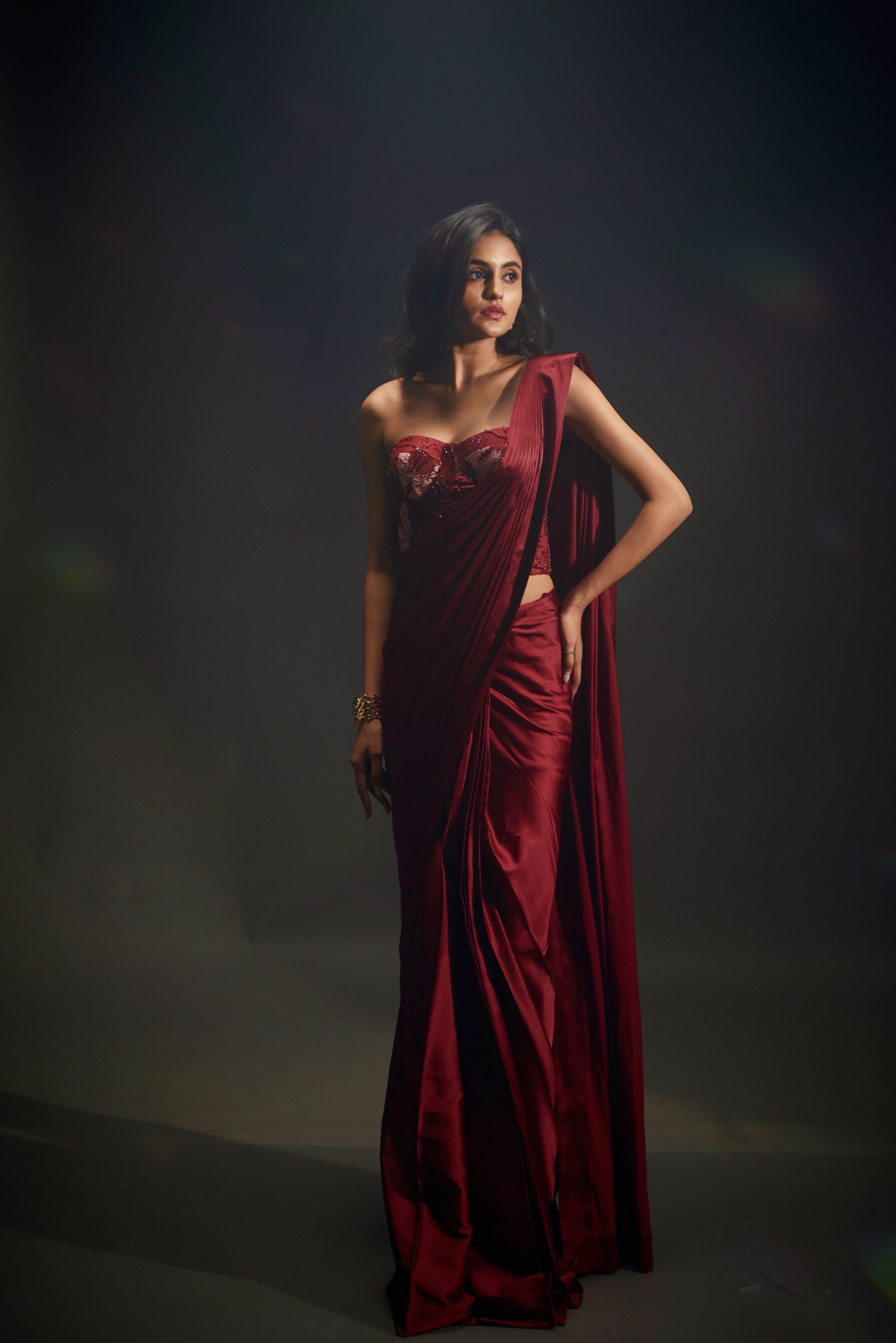 Pre-draped sari